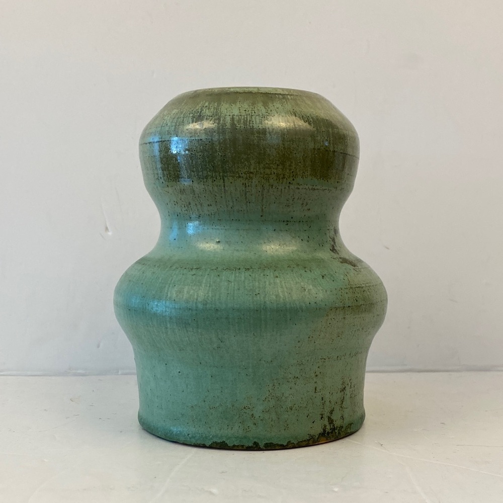Artisan Sage and Olive Green Ceramic Vase
